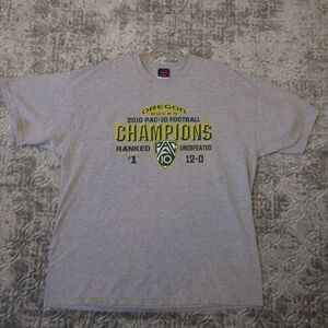 Oregon Ducks Shirt Mens Extra Large XL Gray 2010 Undefeated Season Schedule